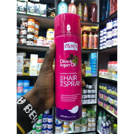 Movit Olive & Argan Oil Nourishing & Revitalizing Sheen Hair Spray – 450ml