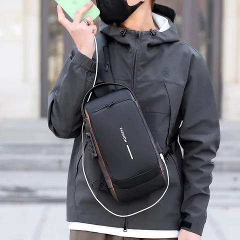 Fashion Multifunction Anti-Theft USB Shoulder/Chest Bag