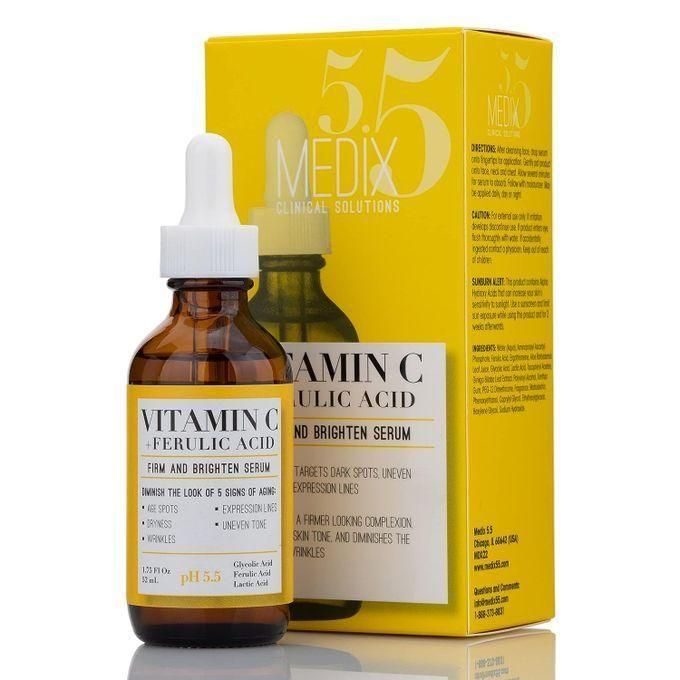 MEDIX 5.5 TUMERIC, VITAMI C , FERULIC ACID Facial Skin Care Booster, Wrinkles, & Fine Lines brightening and glow serum