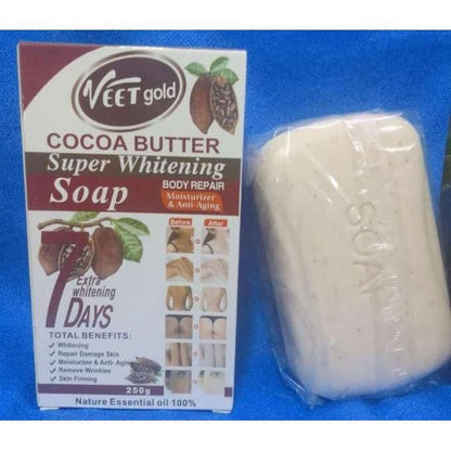 VEET GOLD Cocoa butter Super Whitening Soap anti dark spot-250g