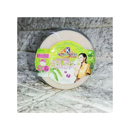 K. Brothers Rice Milk And Collagen Soap (White)