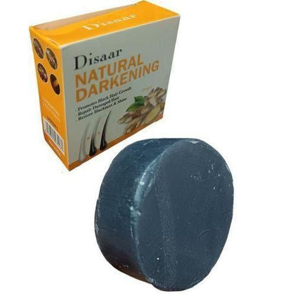 Disaar Ginger Hair Darkening Soap – Organic Gray to Black Hair Restorer & Shampoo Bar