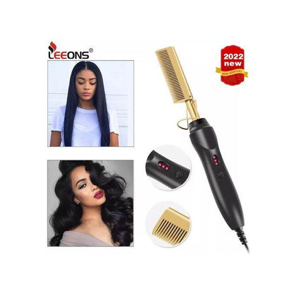 Professional Electric Hot Comb – Gold Heat Hair Straightener