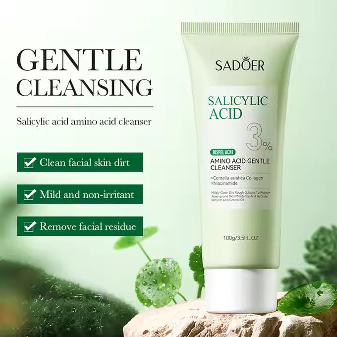 SADOER Salicylic Acid 3%, Amino Acid Gentle Anti Acne Face Cleanser