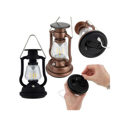 Solar Vintage Handcrank Lamp – Small Lantern