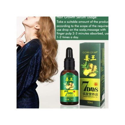 Clothes Of Skin 7Days Ginger Germinal Essential Hair Growth Oil For Hair Loss/Hair Treatment-For Both Men&Women30ml