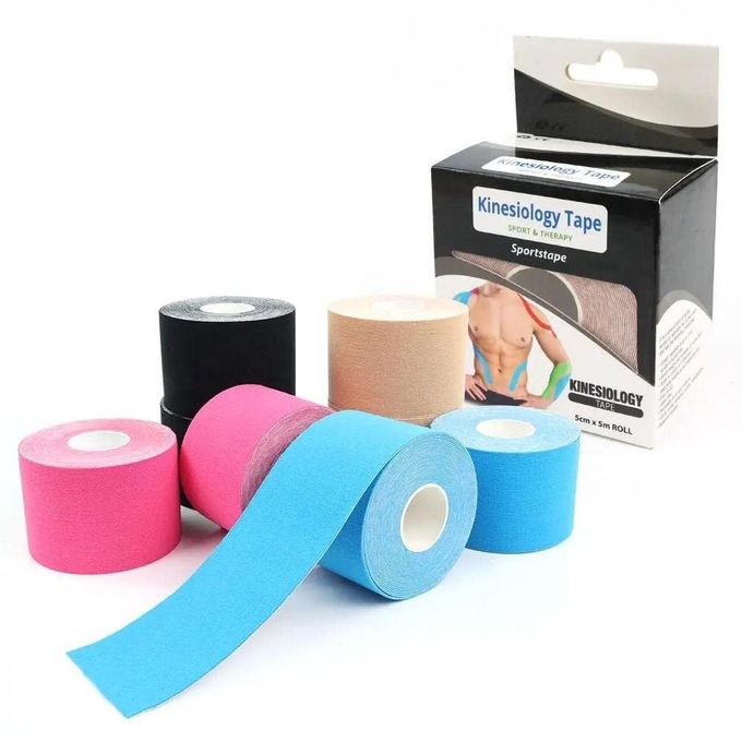 Kinesiology Tape – Breathable, Elastic Sports Tape for Pain Relief & Support (Beige Roll)