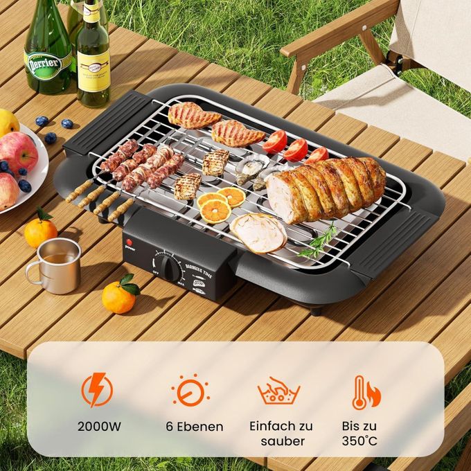 Sokany Non-Stick Smokeless Electric Barbecue Grill – Stainless Steel
