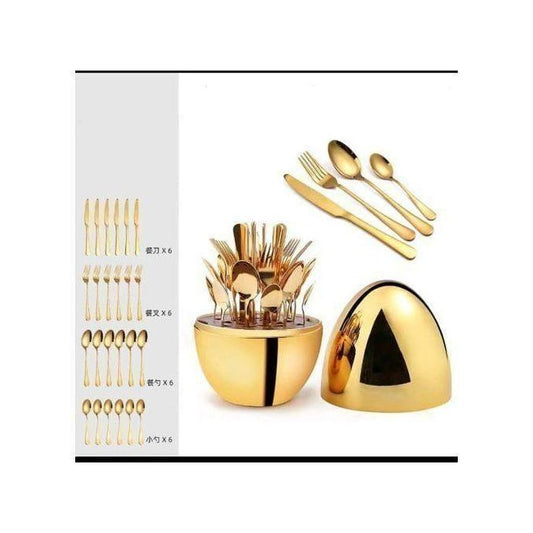 24pcs Mood Egg Knife/Fork/Spoon Cutlery Set