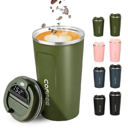 Insulated Coffee Thermo Mug with Smart LED Temperature Display – 500ml