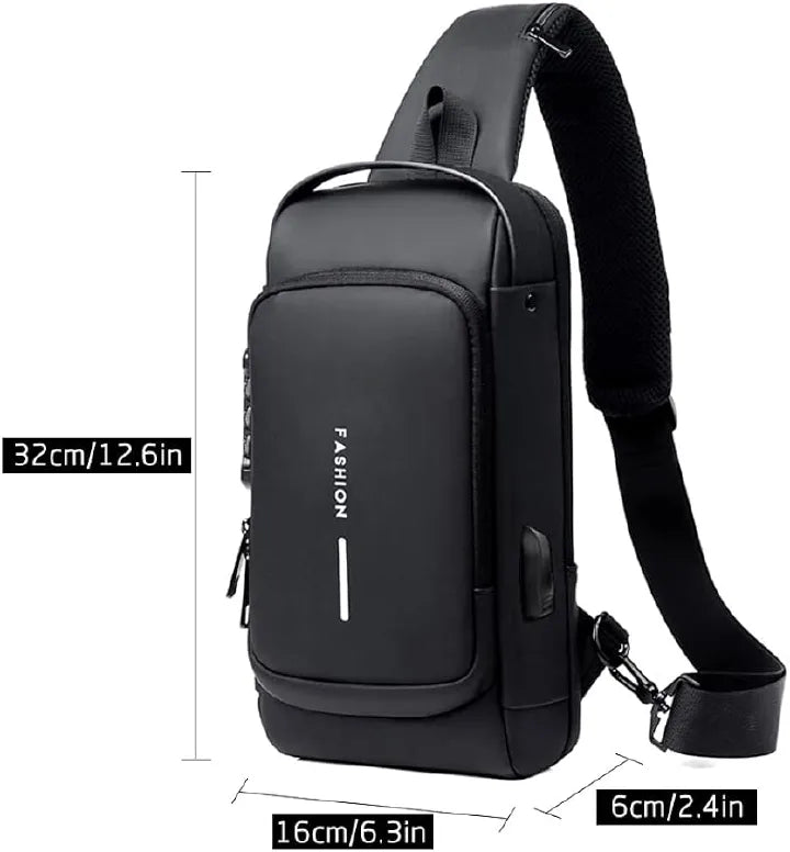 Fashion Multifunction Anti-Theft USB Shoulder/Chest Bag