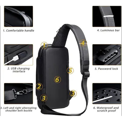 Fashion Anti-Theft Lock Sling Chest Bag