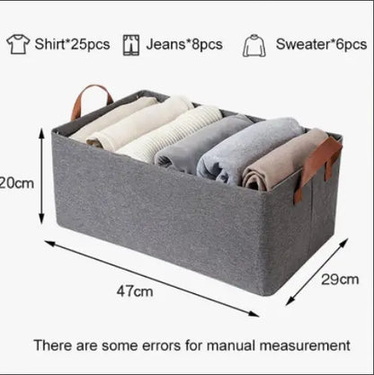 Foldable Clothes Storage Bag / Laundry Bin (47x29x20cm)