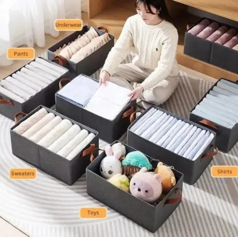 Foldable Clothes Storage Bag / Laundry Bin (47x29x20cm)