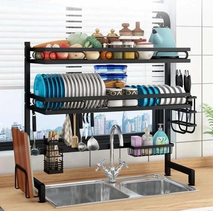 Double layer over the sink dishrack
