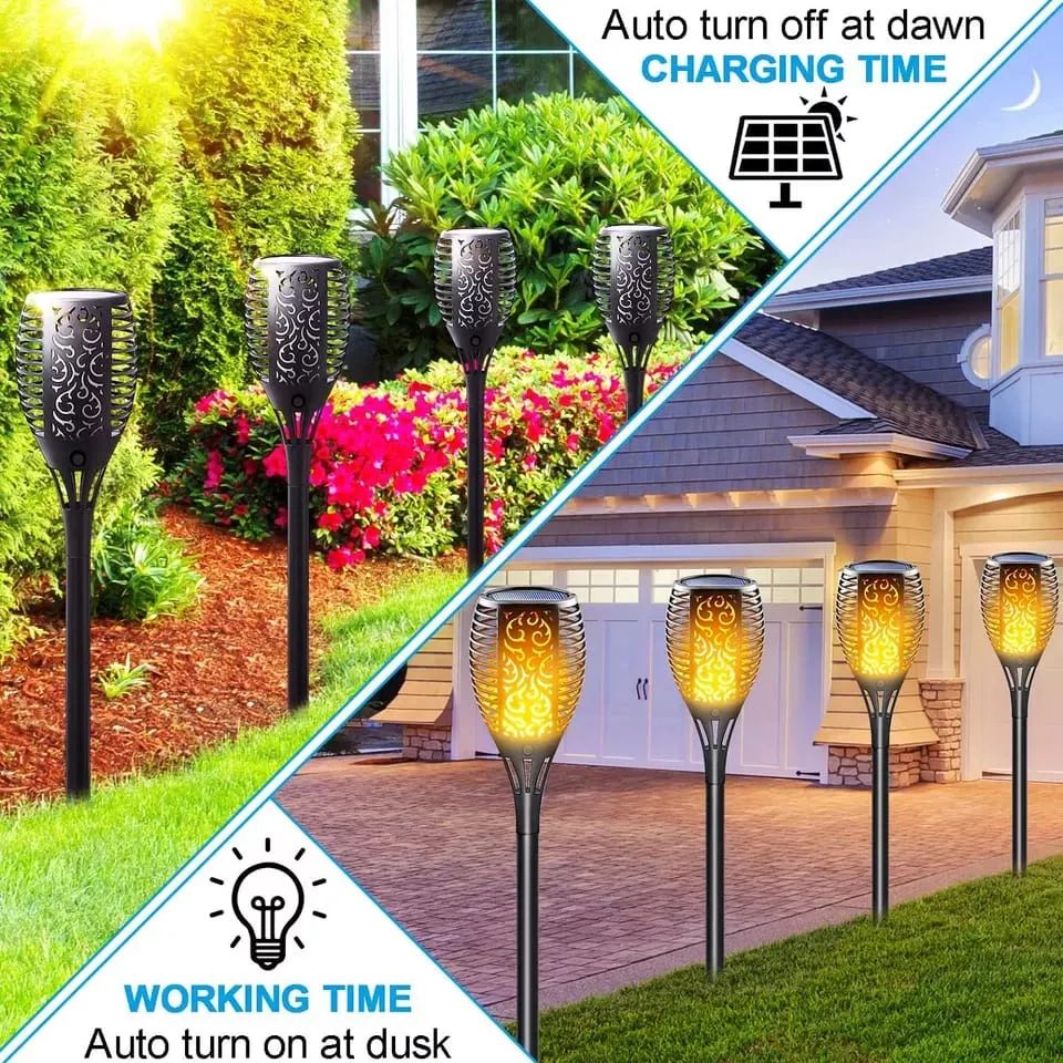 6pc LED solar flame lamp set