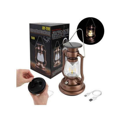 Solar Vintage Handcrank Lamp – Small Lantern