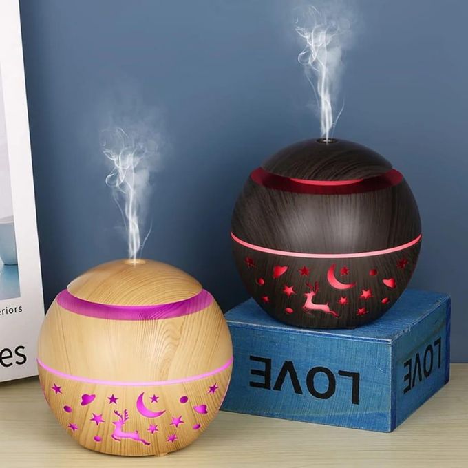New Design Wood Mushroom Humidifier Diffuser with LED Light