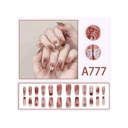 72Pcs Matte Long French Nails with Glue