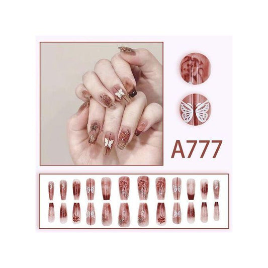 72Pcs Matte Long French Nails with Glue