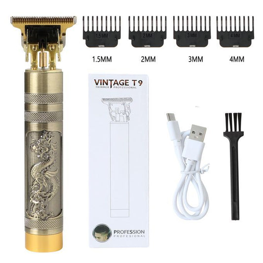 Vintage T9 Dragon Portable USB Rechargeable Hair Clipper/Shaver – Gold