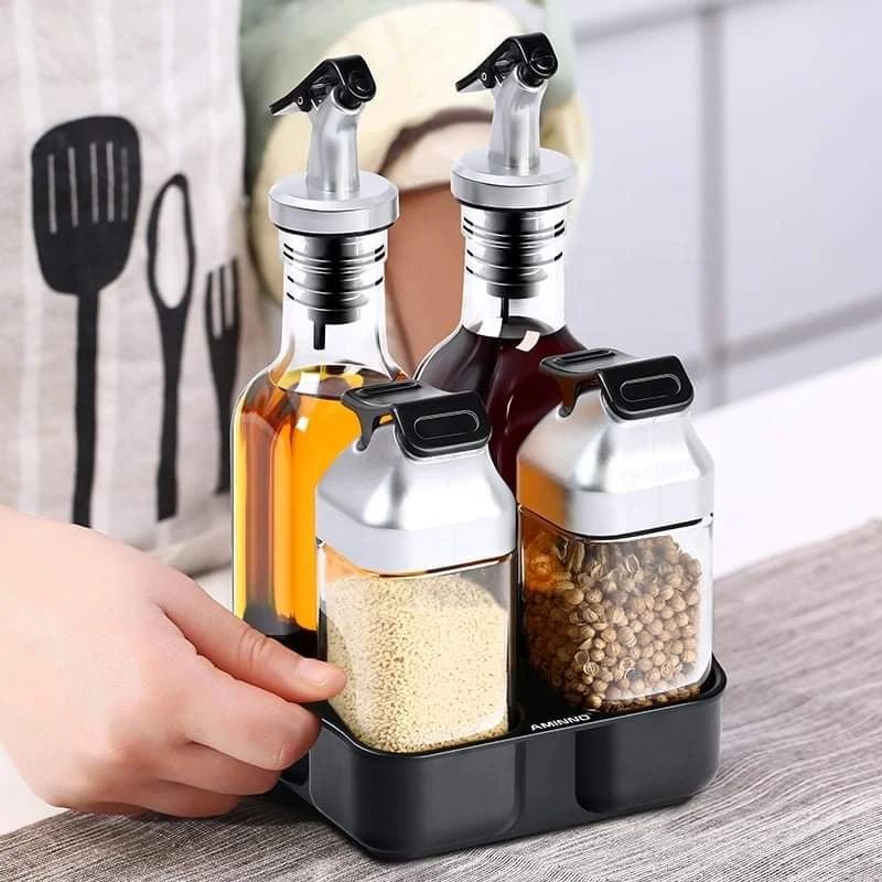 4pc oil and salt shaker set