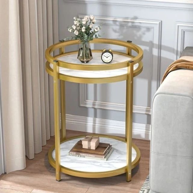 Luxury marble effect side table