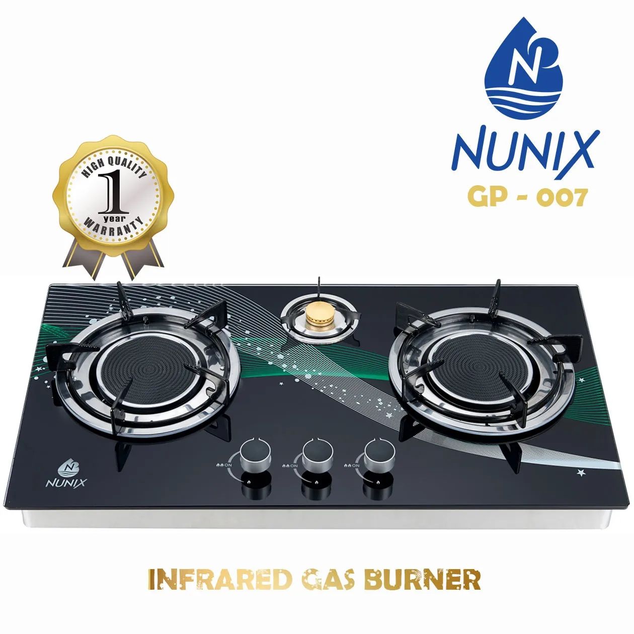 Three burner table top gas cooker