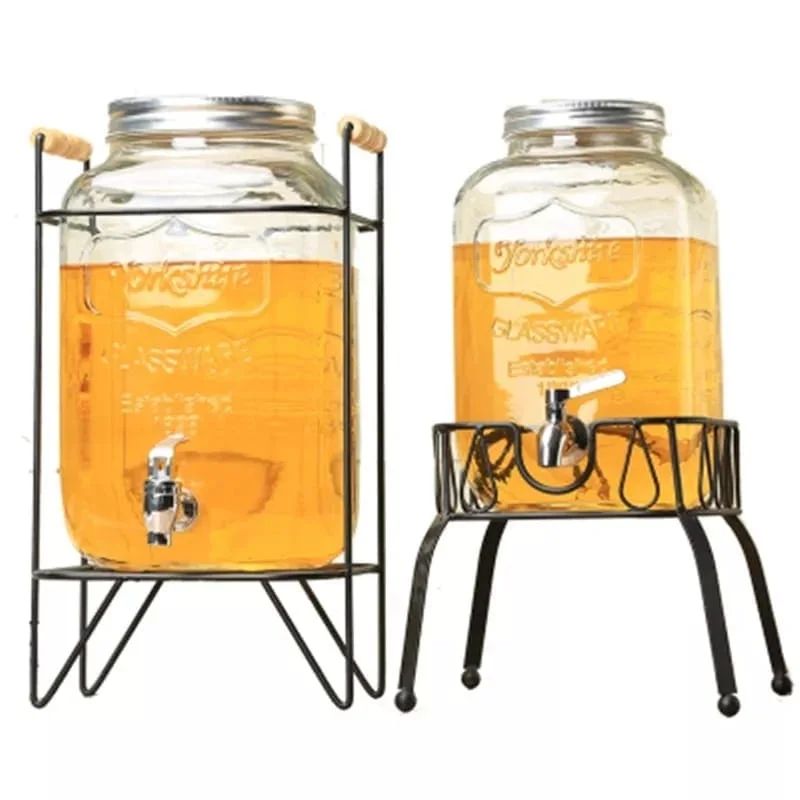 Glass dispenser with metallic stand  8Litres