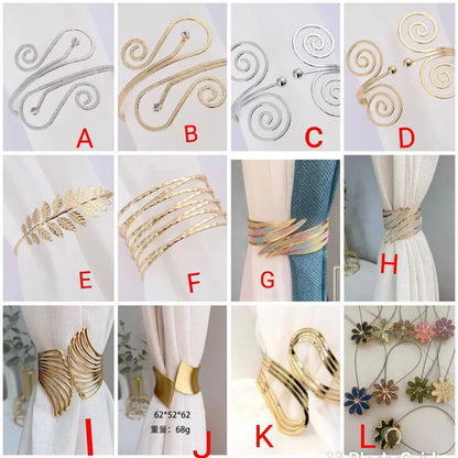 Metallic buckle curtain holders