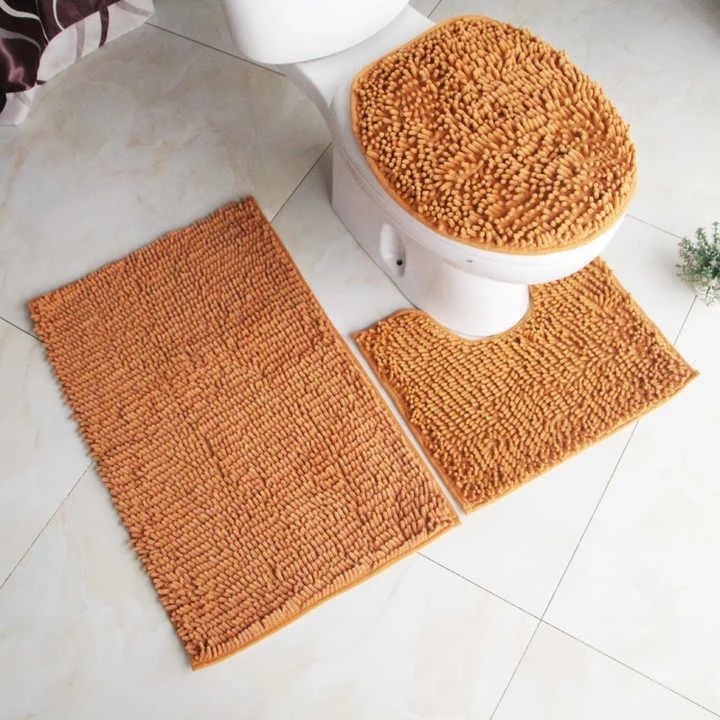 3pc Microfiber Toilet Mat Set