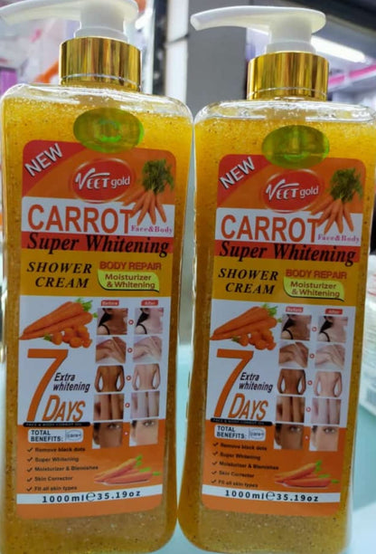 VEET GOLD CARROT FACE AND BODY SUPER WHITENING SHOWER CREAM