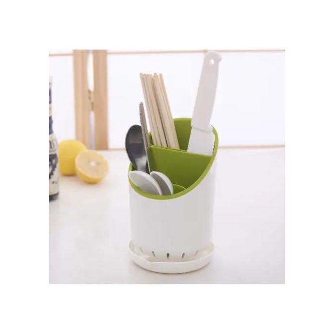 Cutlery Drainer and Organizer with Safe Knife Slot