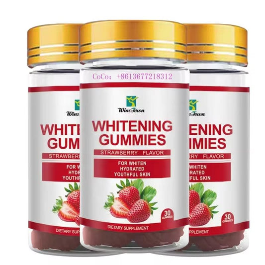 Winstown Sandwich whitening gummies skin supplement Strawberry flavor Skin beauty collagen OEM glow whitening gummies