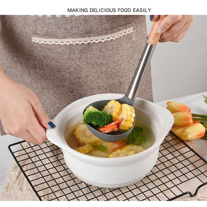 KnMn Non-stick 3 PCS Kitchen Silicone Utensils Set with Wooden Handles