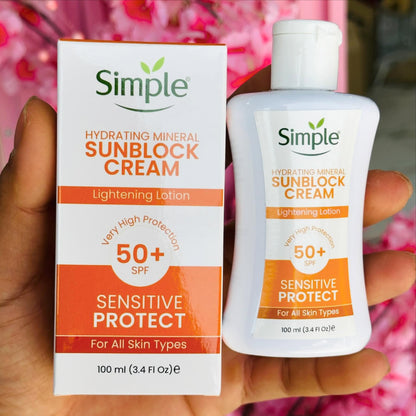 Simple Sunblock Cream Lightening Lotion SPF 50+