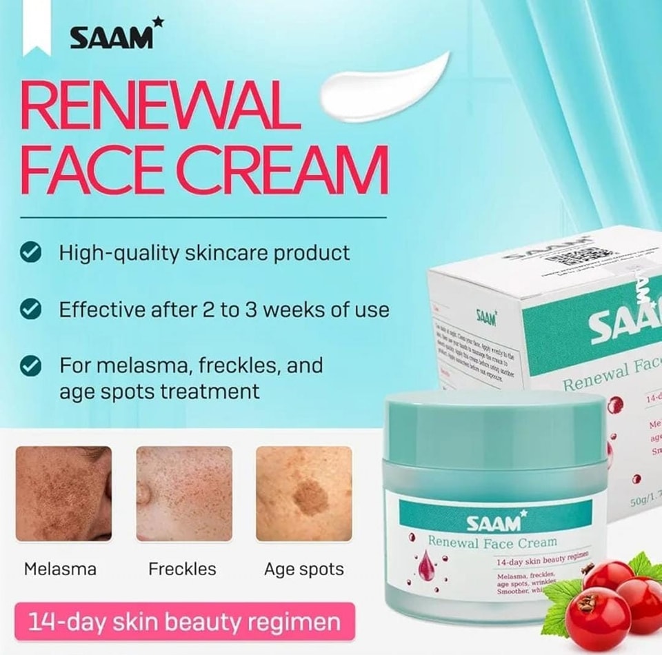 🔥 ORDER 1, WE SEND 2 — SAAM Renewal Face Cream | Anti-Ageing + Deep Hydration + Glowing Skin | KSh 4,500