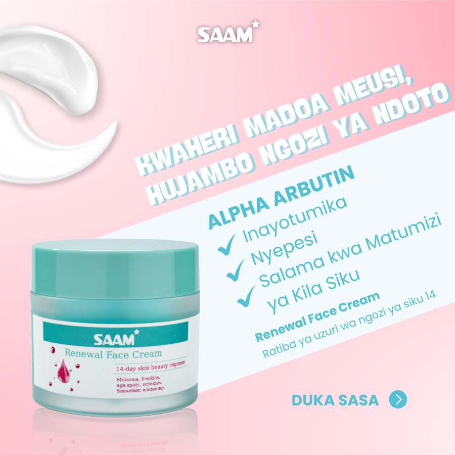 🔥 ORDER 1, WE SEND 2 — SAAM Renewal Face Cream | Anti-Ageing + Deep Hydration + Glowing Skin | KSh 4,500