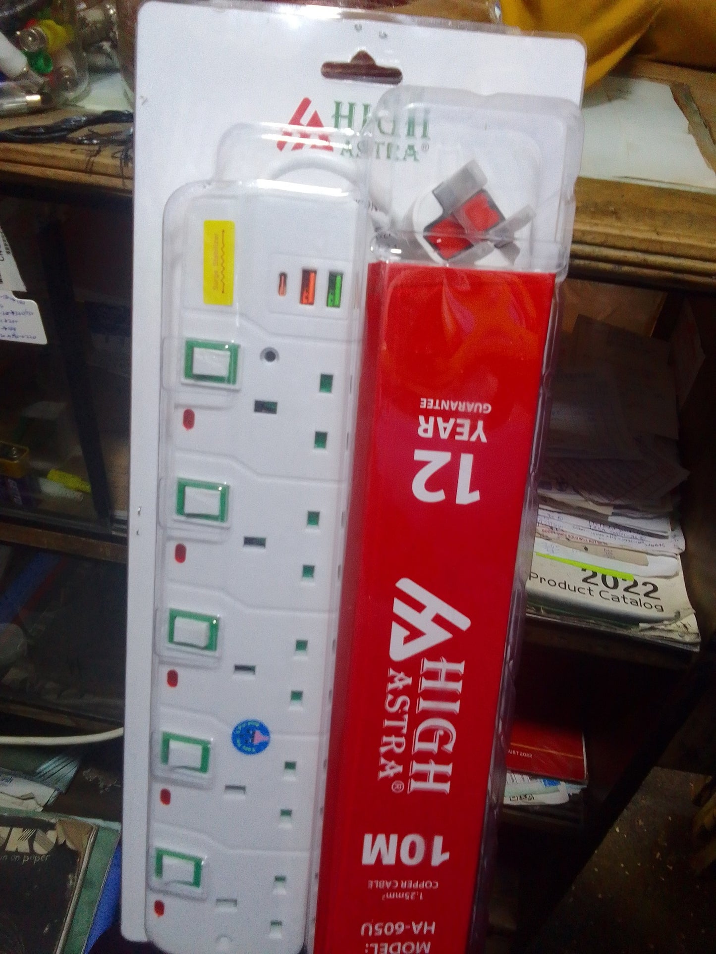 Astra 5m HA_605U Power Extension Trailing Socket with USB Charging Points