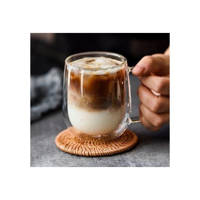 Double Wall Insulated Glass Coffee Mug / Tea Cup