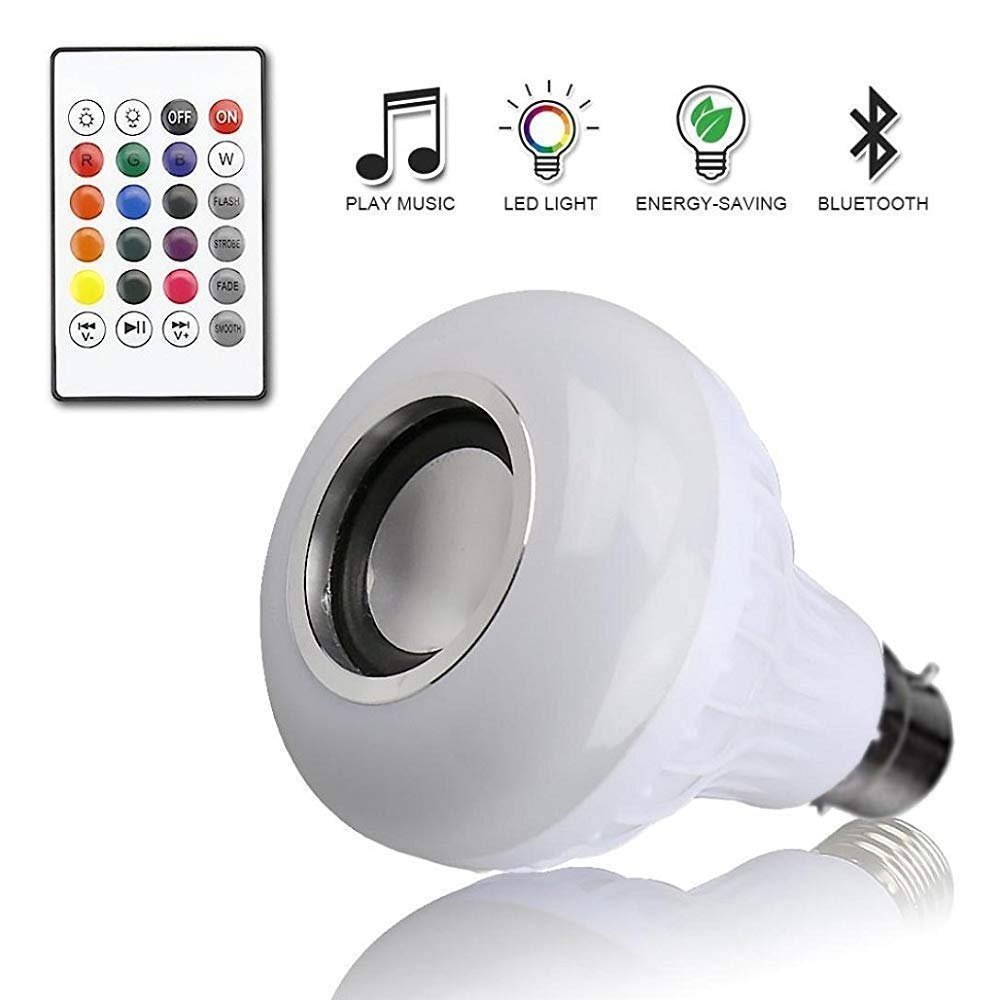 LED Light Bulb with Bluetooth Speaker & Remote Control – Color-Changing Music Bulb