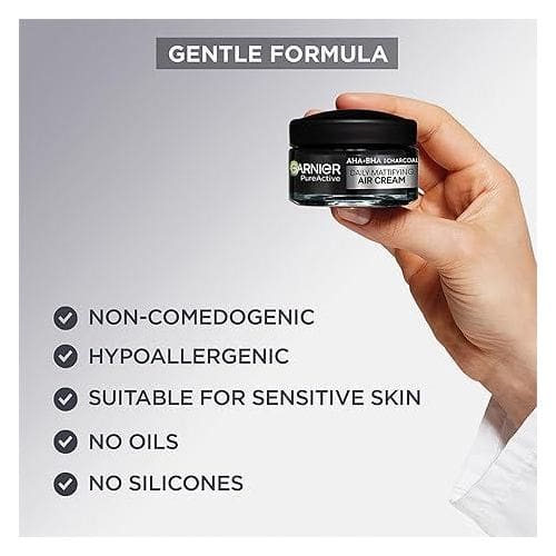 GARNIER PURE ACTIVE AHA+BHA CHARCOAL MATTIFYING AIR CREAM