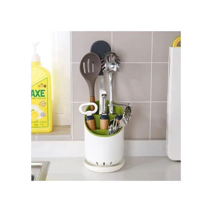 Cutlery Drainer and Organizer with Safe Knife Slot