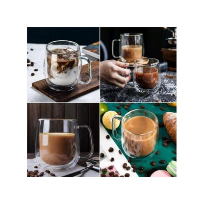 Double Wall Insulated Glass Coffee Mug / Tea Cup