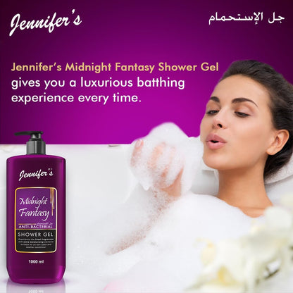 Jennifer's Shower Gel 1000 ml, Midnight Fantasy