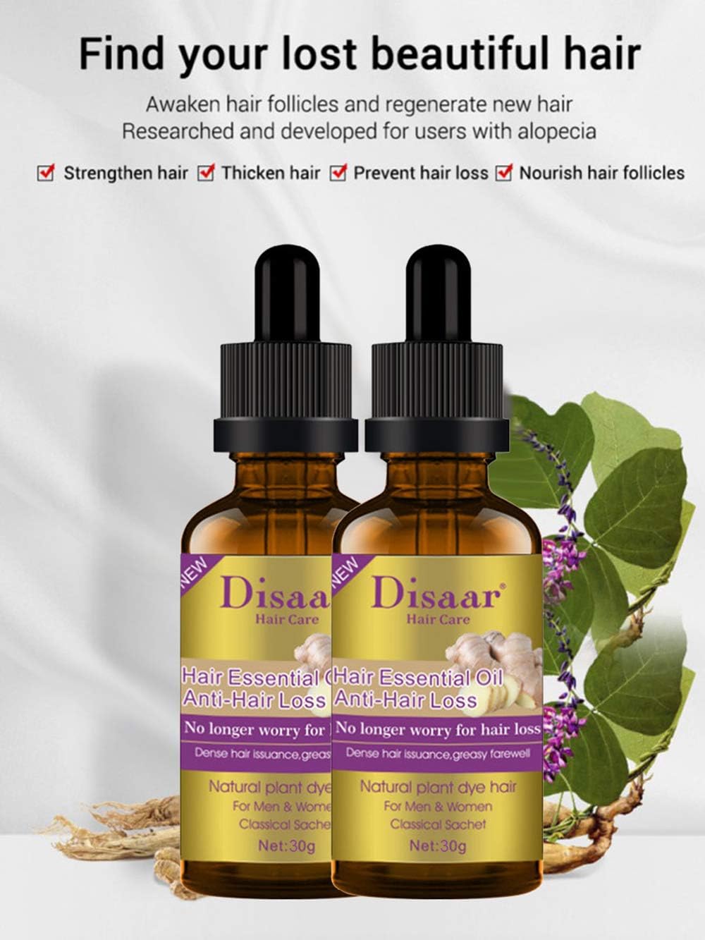 Disaar Hair Growth In Baldness Essential Oil For Anti Hair Loss-30g