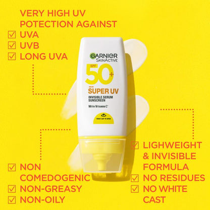Garnier SkinActive Super UV Invisible Sunscreen SPF50 with Vitamin C
