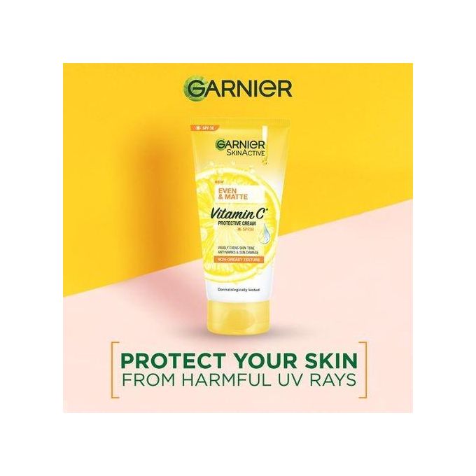 Garnier Even Tone Day Kit: Cleansing Foam + Day Vitamin C Serum + Protective Cream SPF 30