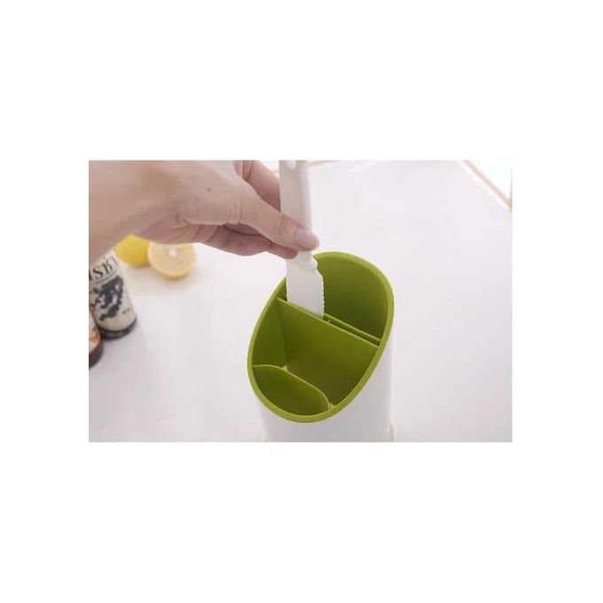 Cutlery Drainer and Organizer with Safe Knife Slot