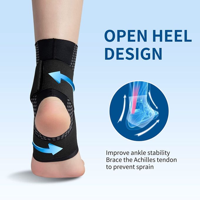 Ankle Support Brace with Adjustable Compression Strap